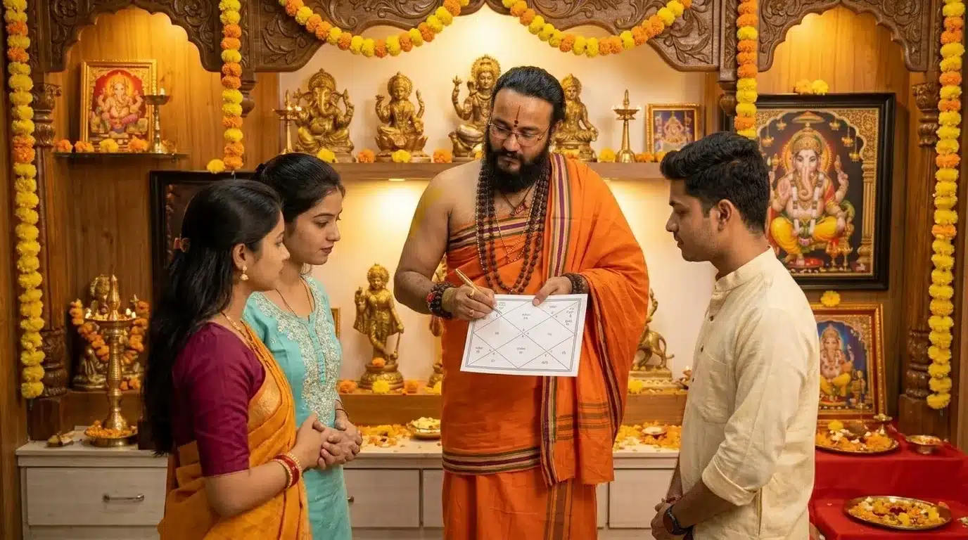 Pandit DS Acharya Sidhanti giving suggestions for Kundli matching in Bangalore