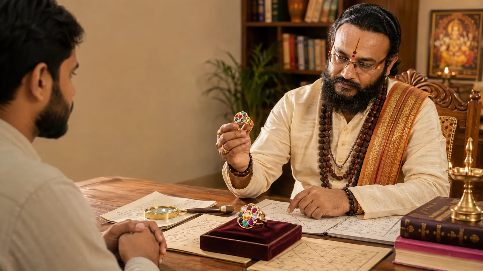 Navratna ring and individual gemstone recommendations prescribed as planetary remedies