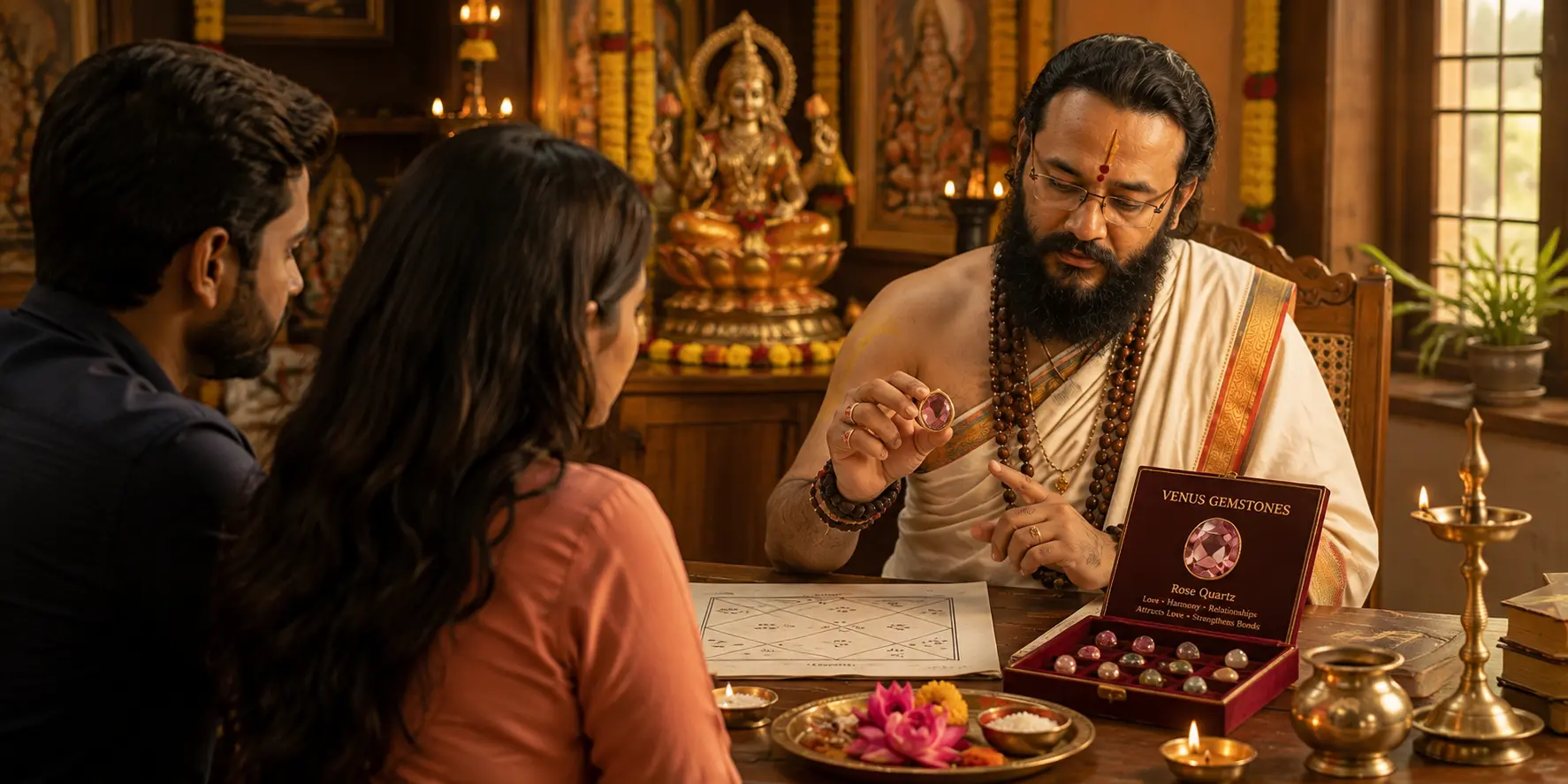 Venus (Shukra) gemstone recommended as a remedy to strengthen love and relationship harmony