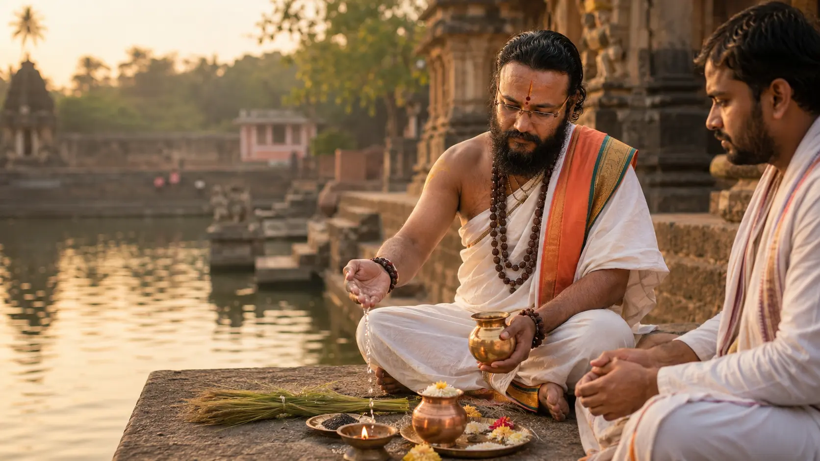 Pitra Tarpan ritual performed as a Nadi astrology remedy to resolve recurring karmic and ancestral patterns